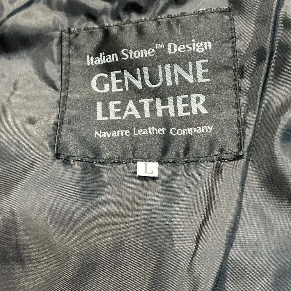 Italian Stone Design Genuine Leather Vest